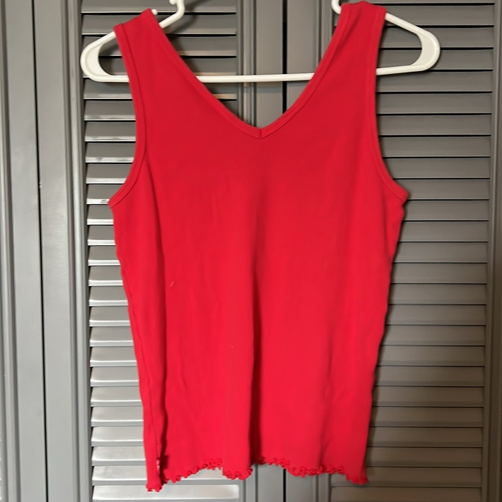 Levi’s : Red Ribbed Tank - XL - Picture 4 of 9